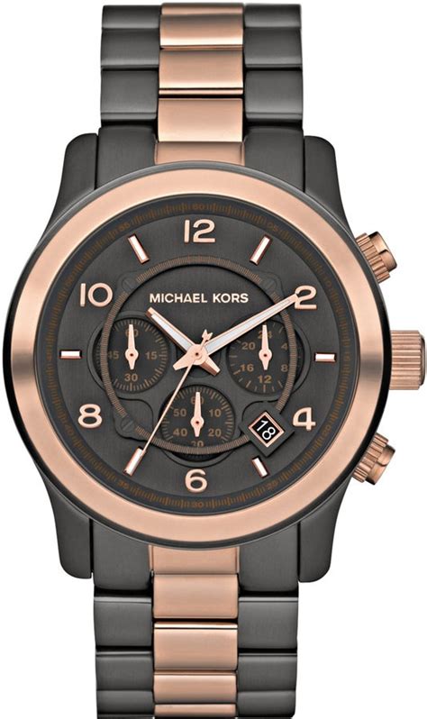 michael kors oversized gunmetal chronograph watch